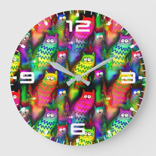 Funny Cats Pattern-54578 Grote Klok (Voorkant)