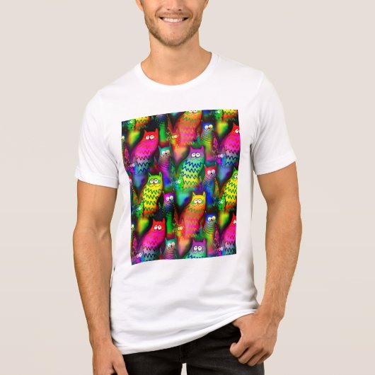 Funny Cats Pattern-54578 Tri-Blend Shirt (Voorkant)