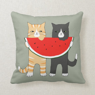 Funny Cats Pillow Cat Watermelon Sierkussen