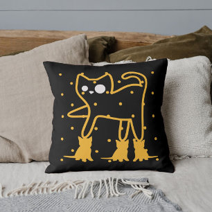 Funny Cats Schattige Gold Black Gepersonaliseerd Kussen