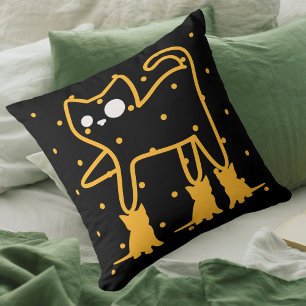 Funny Cats Schattige Gold Black Gepersonaliseerd Kussen