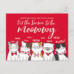 Funny Cats Season be Merry Holiday Greeting Briefkaart