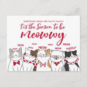 Funny Cats Season to be Merry Holiday Greeting Briefkaart