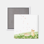 Funny Cats Singing under Cherry Blossom Magneet (Voorkant / Achterkant)