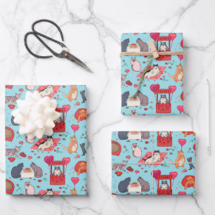 Funny Cats Valentijnsdag Gift Wrapping Paper