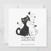 Funny Cats Valentines Carte de voeux de jour (Devant)