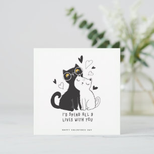 Funny Cats Valentines Carte de voeux de jour