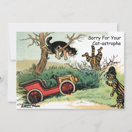 Funny Cats van Louis Wain Get Well Card Sjabloon (Voorkant)