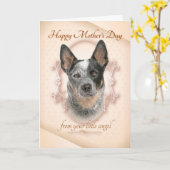 Funny Cattle Dog Moederdag Kaart (Gele Bloem)