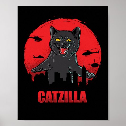 Funny Catzilla Poster (Voorkant)