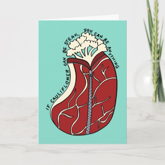 Funny Cauliflower Steak-aanmoediging Kaart (Voorkant)