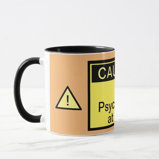 Funny Caution Psychologist op het werk Mok (Links)