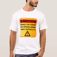 Funny Caution voorwerpen kunnen groter lijken
