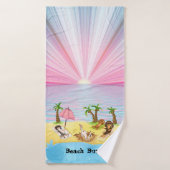 Funny Cavalier King Charles Spaniels in het strand Badhanddoek (Badhanddoek)