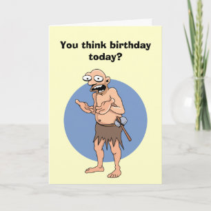 Funny Caveman Birthday Kaart
