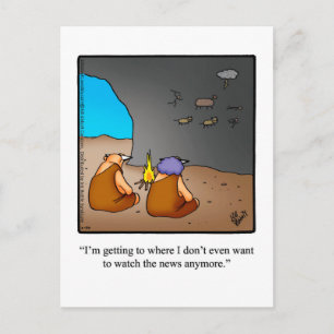 Funny Caveman News Humour Carte postale