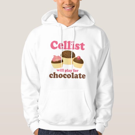 Funny Cello Chocolate Design Hoodie (Voorkant)