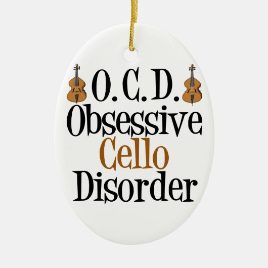 Funny Cello Keramisch Ornament (Voorkant)