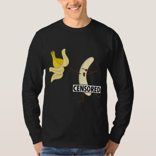 Funny Censored Banana Strip for Cute Peel Boy and T-shirt