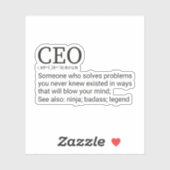 Funny CEO Definition, Gift for CEO Sticker (Vel)