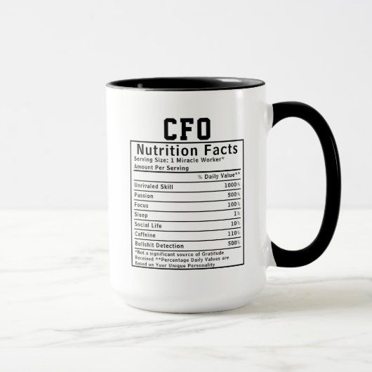 Funny CFO Nutrition Facts Gift For Chief Financial Mok (Rechts)
