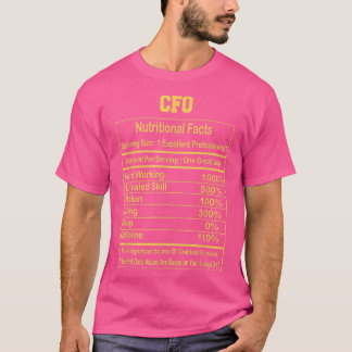 Funny CFO Nutritional Facts Motivational Quote T-shirt
