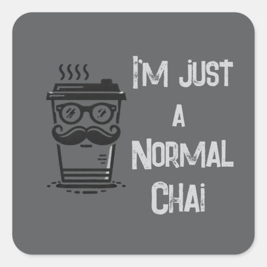 Funny Chai Sticker Gray (Voorkant)