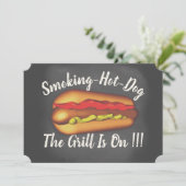 Funny Chalkboard Hotdog BBQ Kaart (Staand voorkant)