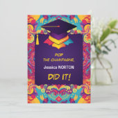 Funny Champagne & Confetti Bash Kaart (Staand voorkant)