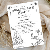 Funny Champagne Quarter Life Crisis 25th Birthday Kaart