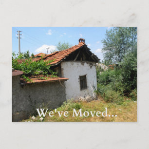 Funny Change of Address Card Dilapidated Old House Aankondigingskaart