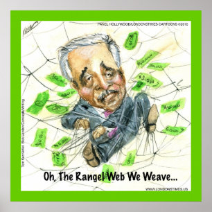 Funny Charlie Rangel Poster "Rangel Web We Weave"
