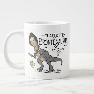 Funny Charlotte Bronte Saurus Dinosaur Book Reader Extra Grote Beker