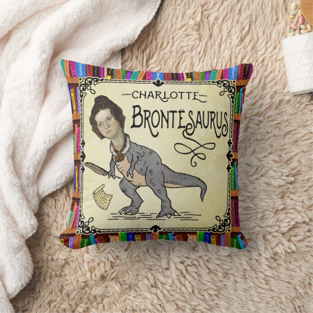 Funny Charlotte Bronte Saurus Dinosaur Book Reader Kussen (Deken)