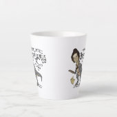 Funny Charlotte Bronte Saurus Dinosaur Book Reader Latte Mok (Voorkant)