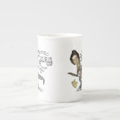 Funny Charlotte Bronte Saurus Dinosaur Book Reader Porselein Kop (Voorkant)