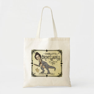Funny Charlotte Bronte Saurus Dinosaur Book Reader Tote Bag