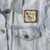Funny Charlotte Bronte Saurus Dinosaur Book Reader Vierkante Button 5,1 Cm (In situ)