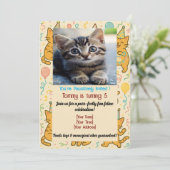 Funny Chat Anniversaire Carte d'invitation - Photo (Debout devant)