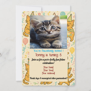 Funny Chat Anniversaire Carte d'invitation - Photo