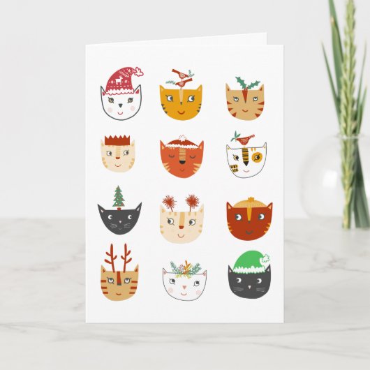 Funny Chat Carte de Noël (Devant)