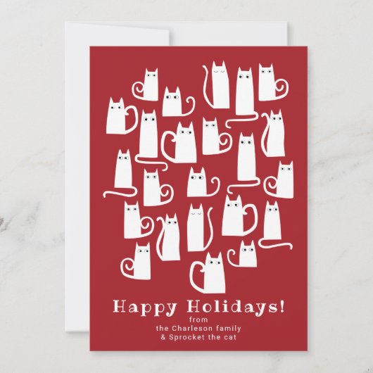 Funny Chat Carte de Noël (Devant)