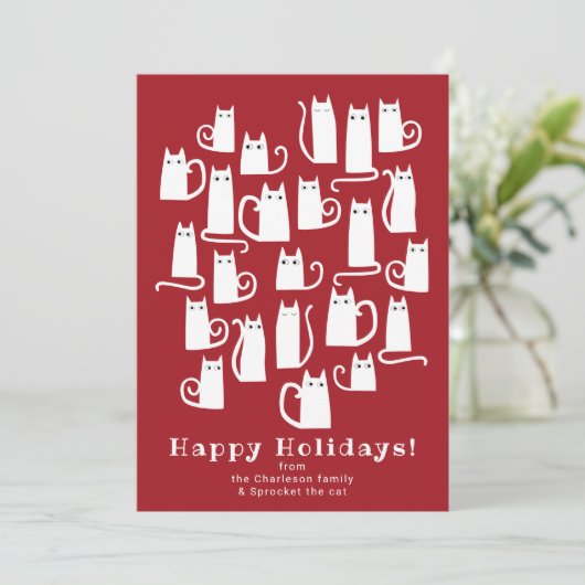 Funny Chat Carte de Noël (Debout devant)