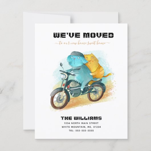 Funny Chat Chien équitation Moto Budget Carte de d (Devant)