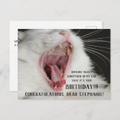 Funny Chat Cute Carte postale Anniversaire (Devant / Derrière)