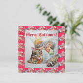 Funny Chat Merry Catsmas chats Carte de Noël (Debout devant)