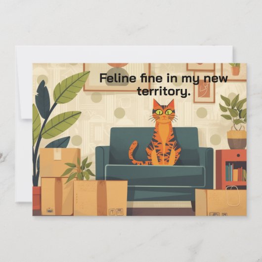 Funny Chat New Home Moving Faire-part (Devant)