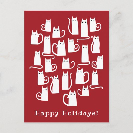 Funny Chat Noël Carte postale (Devant)