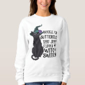 Funny Chat noir Sweatshirt d'Halloween (Devant)