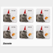 Funny Chat & Poisson autocollants monogrammes pers (Feuille)